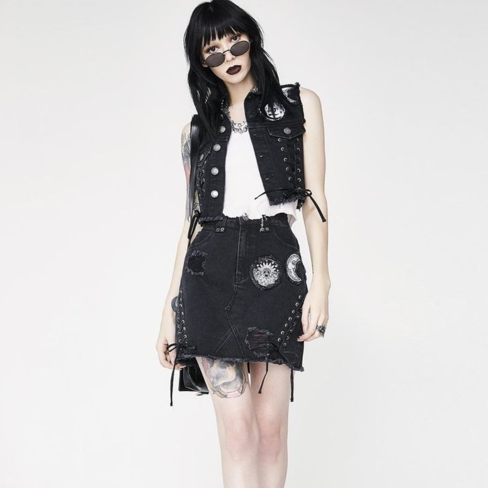🆕Killstar "Phased Out" Lace-Up Skirt